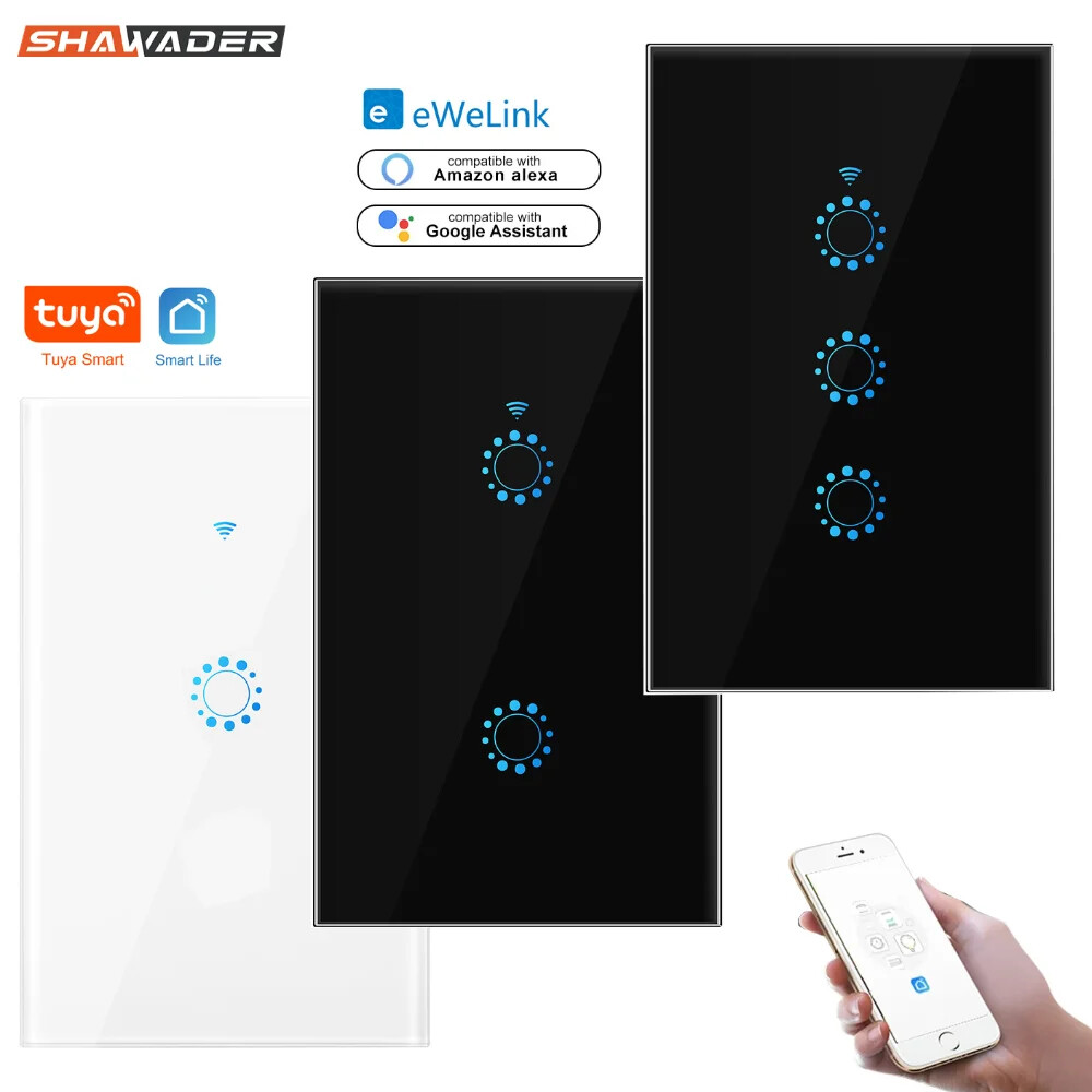 WIFI Smart Light Wall Switch Tuya/Ewelink Touch APP Control By Alexa Googl Home