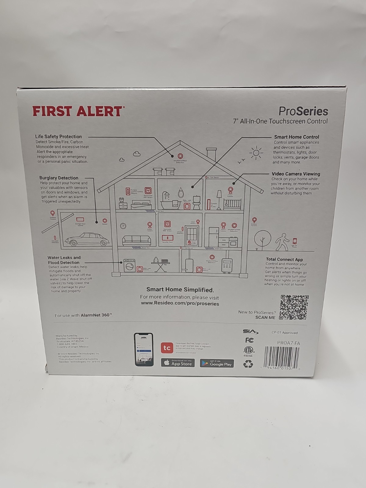 First Alert ProSeries PROA7-FA 7″ All-In-One Touchscreen Control Security Panel
