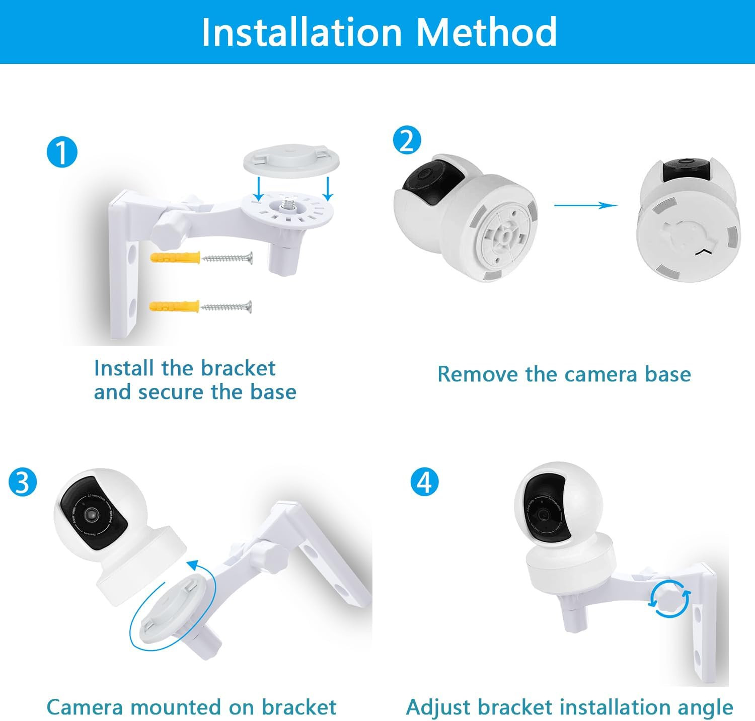 Wall Mount Compatible with Tp-Link Tapo C210/ C200 and Kasa Indoor Pan EC70/ EC7