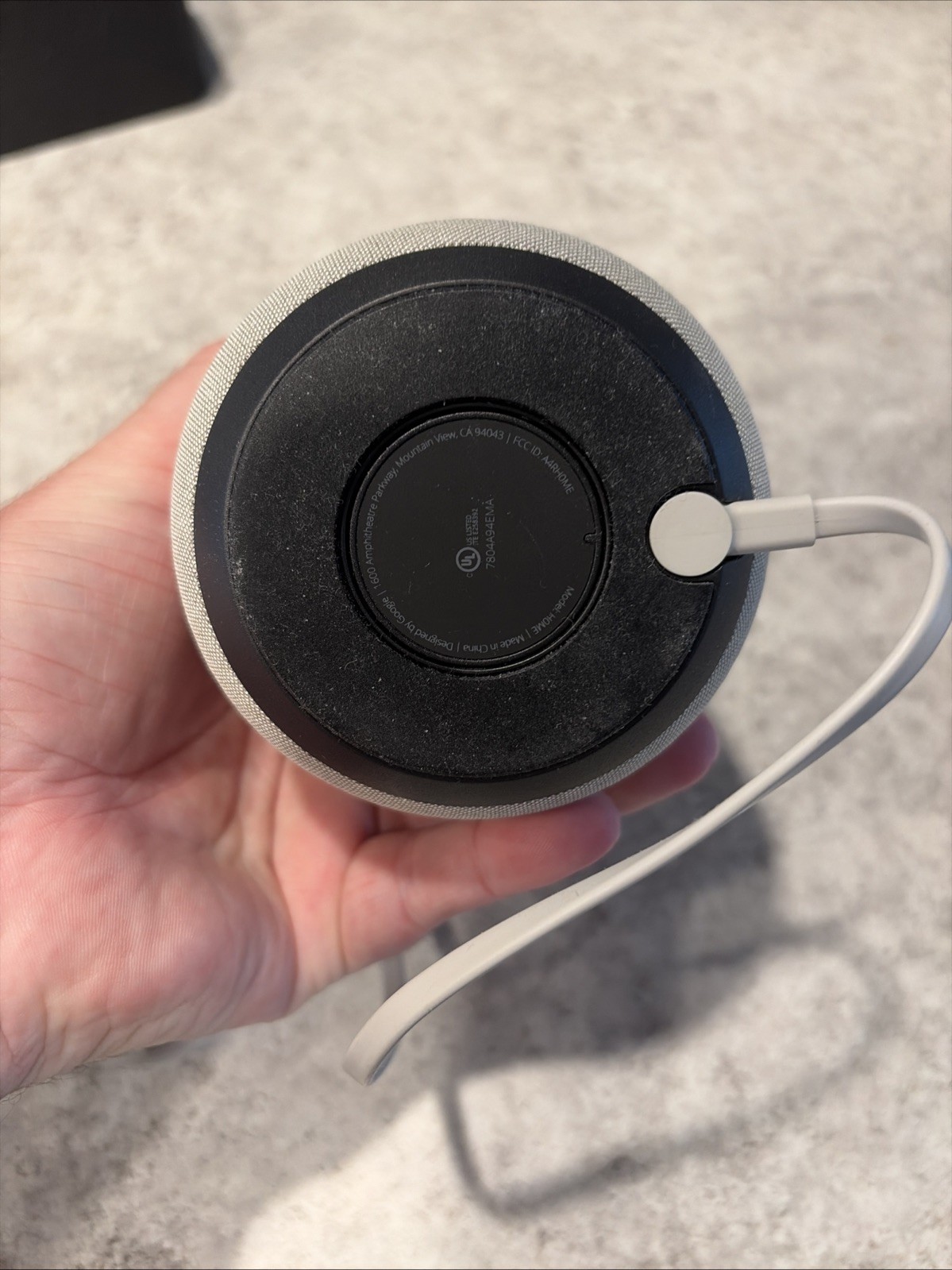 Google Google Home Smart Speaker Cylinder White/Gray with Power Adapter