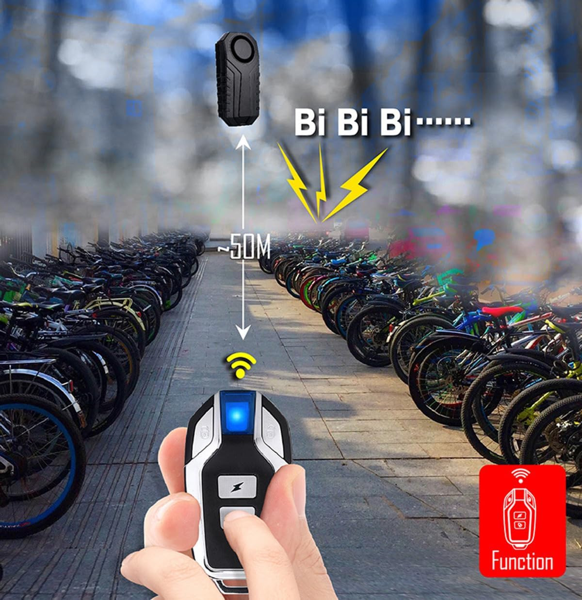 Bike Alarm Updated Wireless Vibration Motion Sensor Waterproof anti Theft 113Db