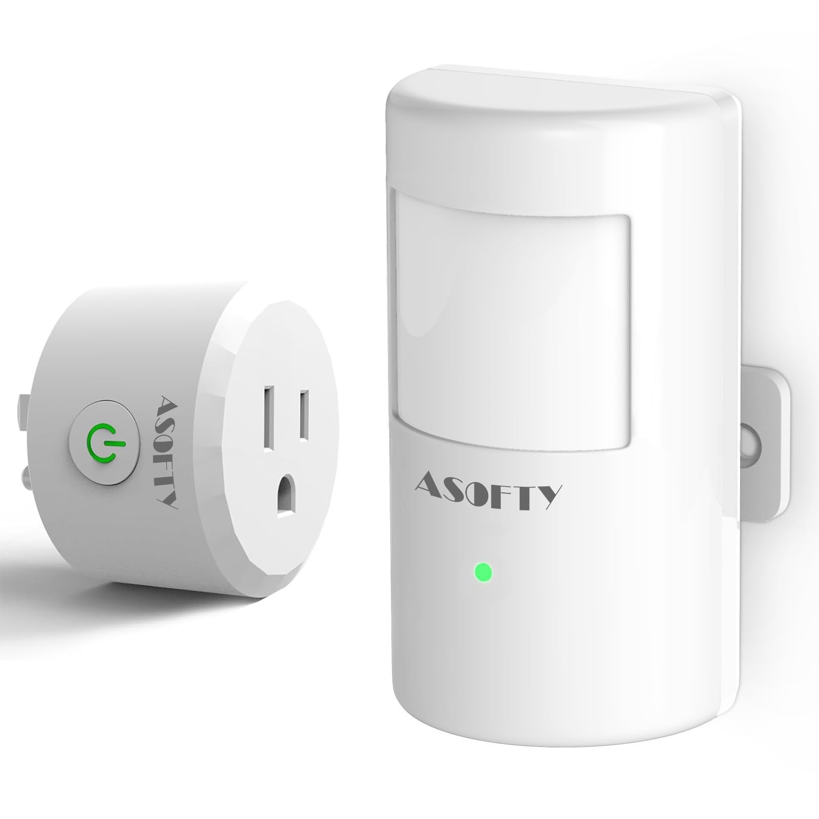 Motion Sensor Switch with Outlet, ASOFTY PIR Wireless Motion Sensor Plug with…