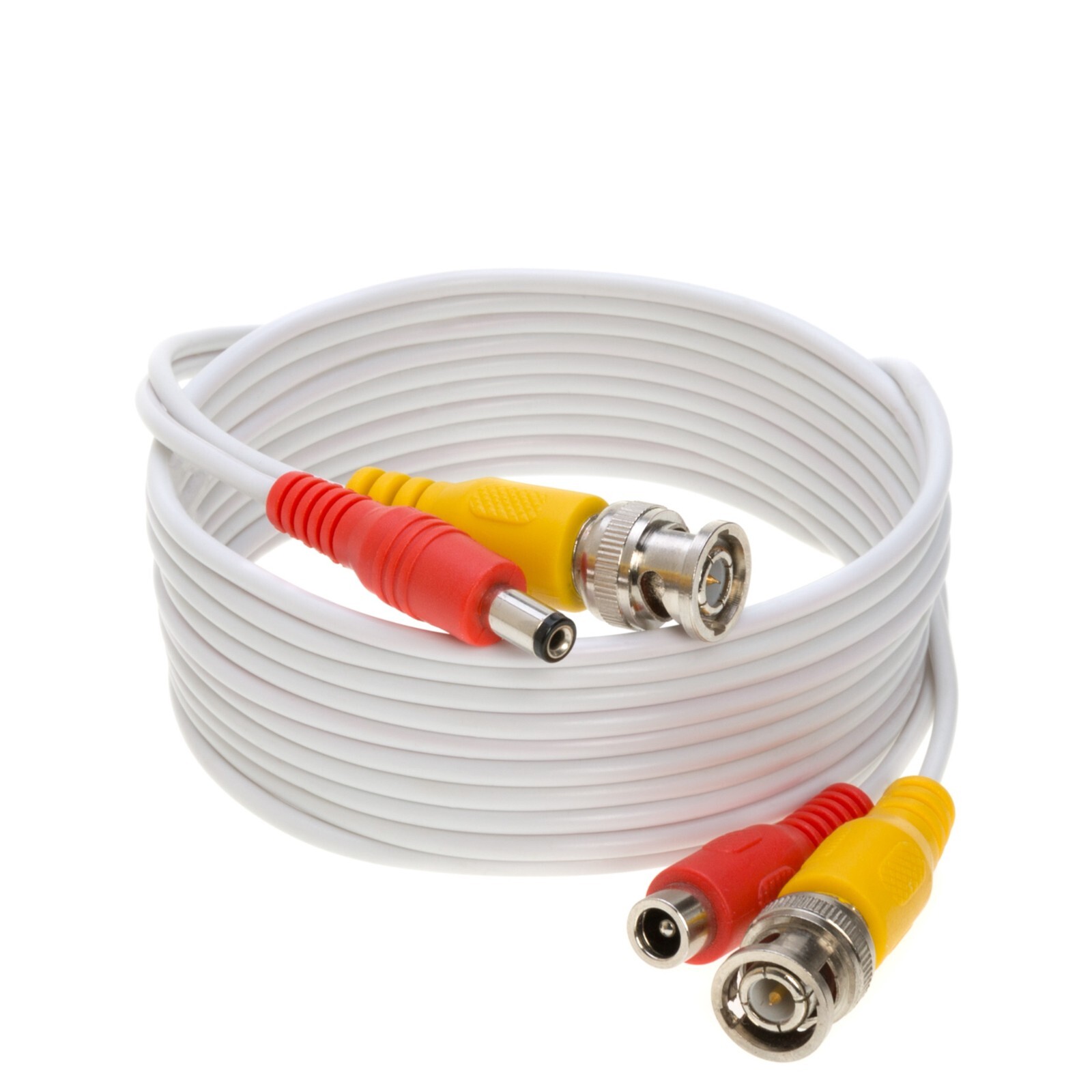 CCTV Security Camera cable BNC DC Power Video Siamese Dual Wire 20awg White LOT