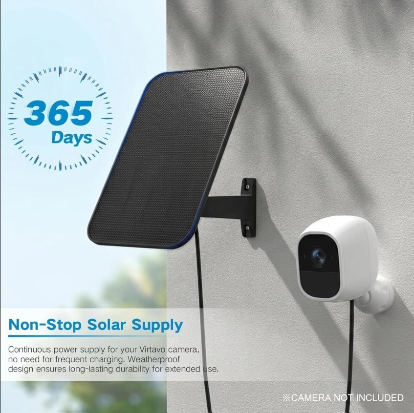 3.2W Solar Panel for Security Camera Compatible with Arlo Pro/Pro 2, Waterpro…