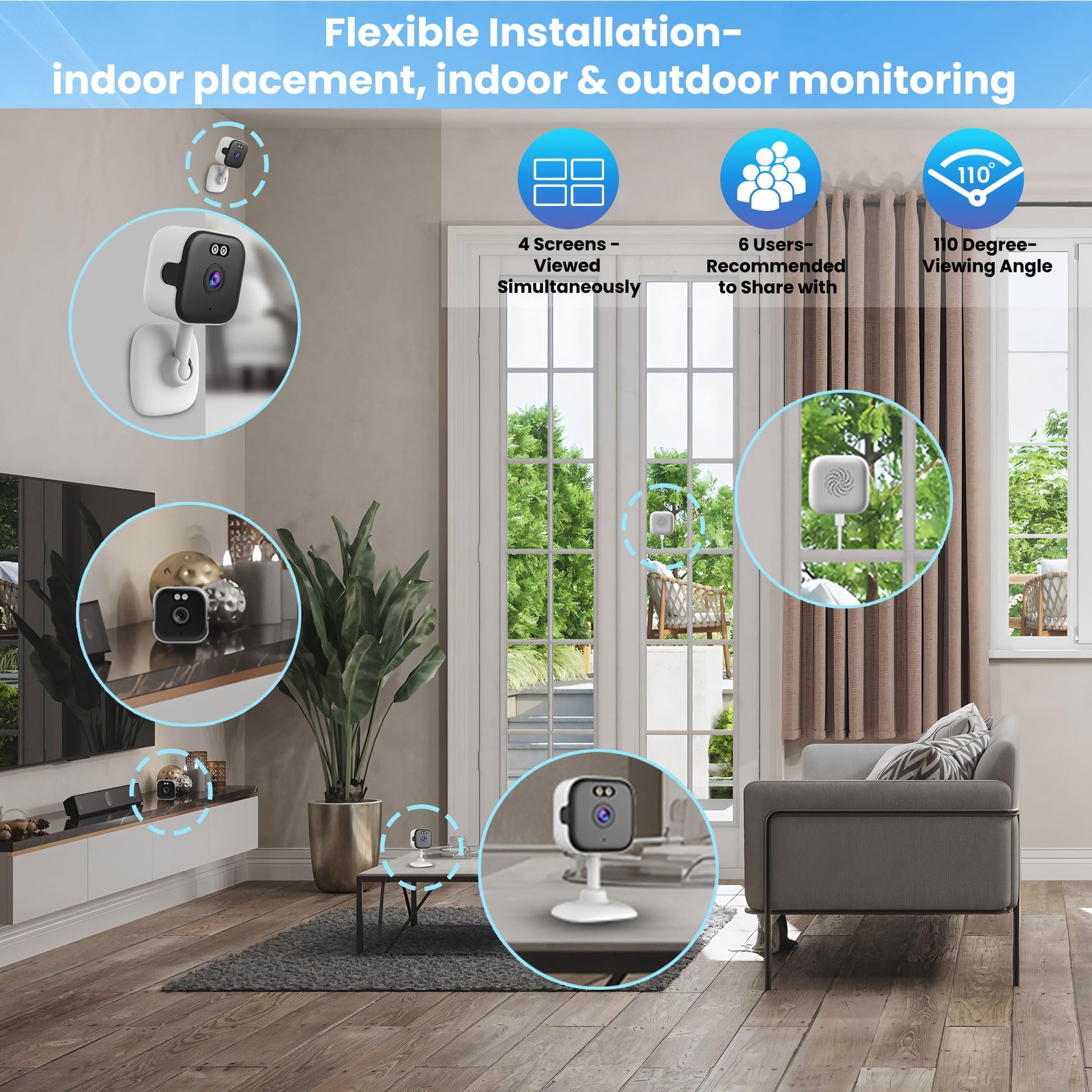 vebiliki 【2 Pack】 Window Cameras with 32GB SD Cards, 2K 3MP 2 Packs, White