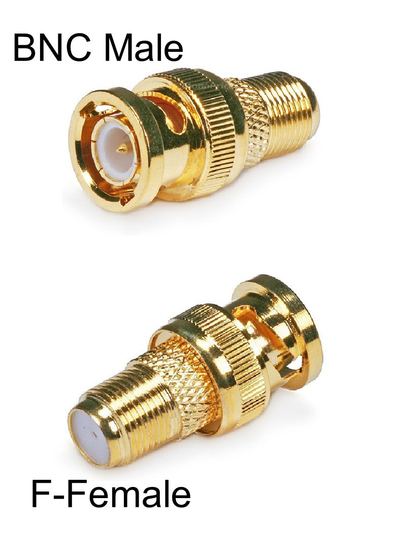 BNC Male to F Female Coax Adapter Converter RG6 U 75ohm Gold Plated 4125 104125
