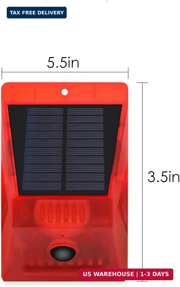 HULPPRE Solar Outdoor Motion Sensor Alarm,130db Loud Siren Lamp Noise Maker | 4