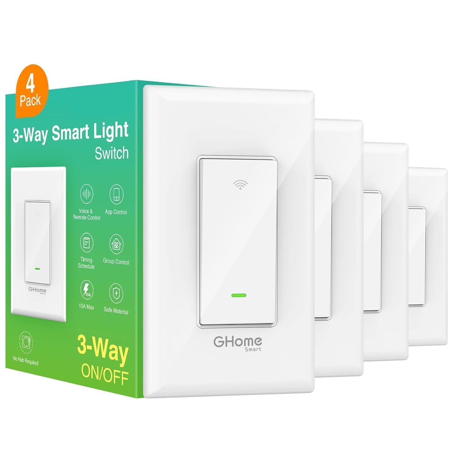 GHome Smart Switch, 3 Way Wi-Fi Light Switch Compatible with Alexa and Google…