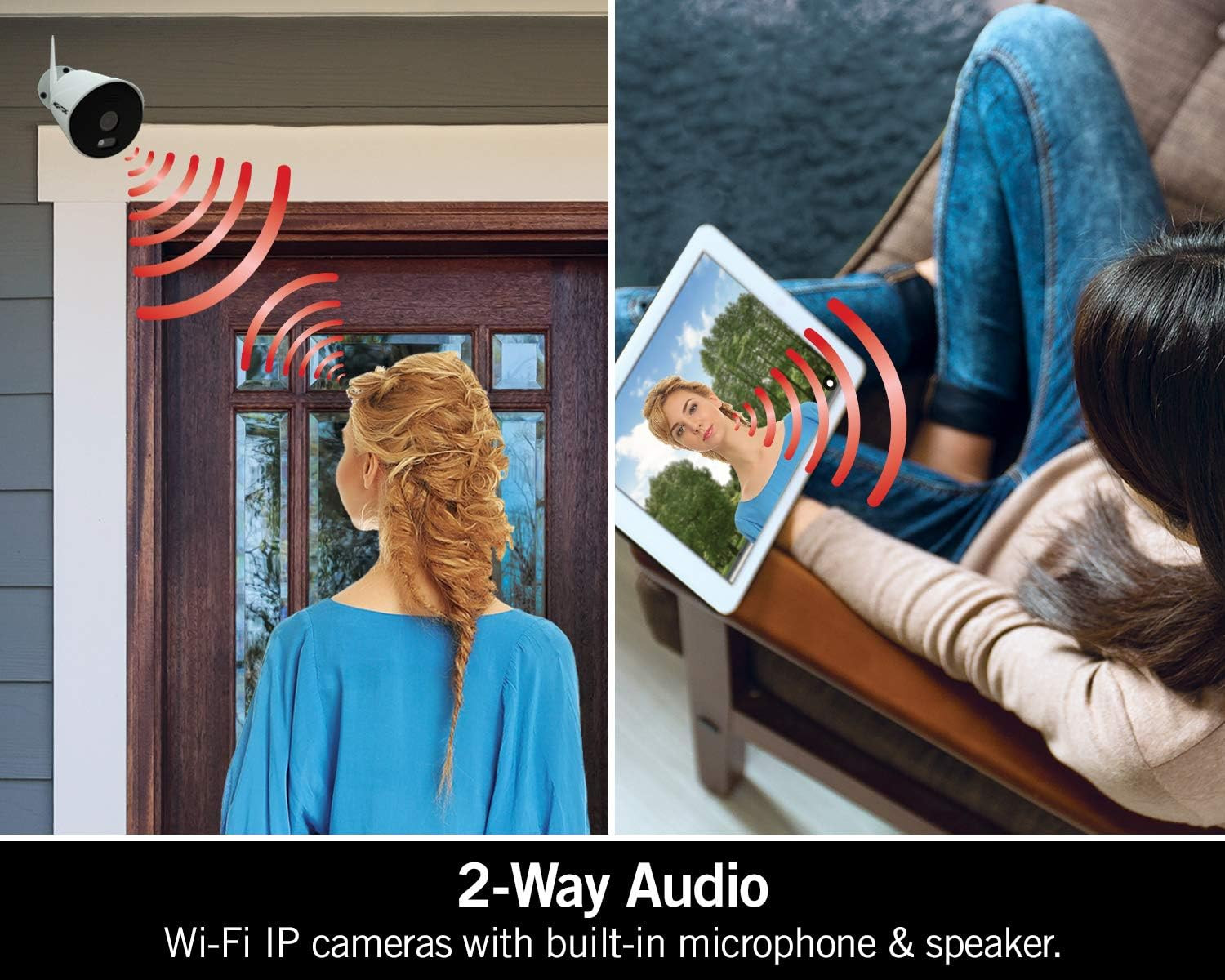 AC Powered 1080P HD Wi-Fi IP Indoor/Outdoor Camera with 100 Ft. of Night Vision,