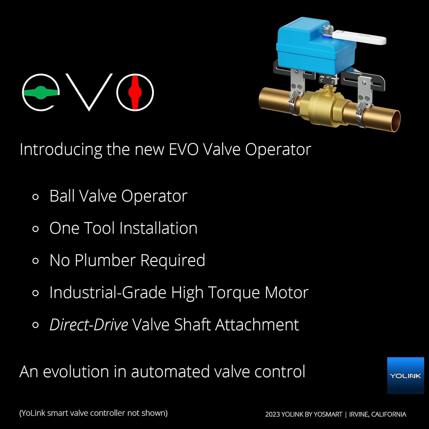 Yolink Smart Water Valve Controller, with Valve Operator, Easy No-Plumber DIY In