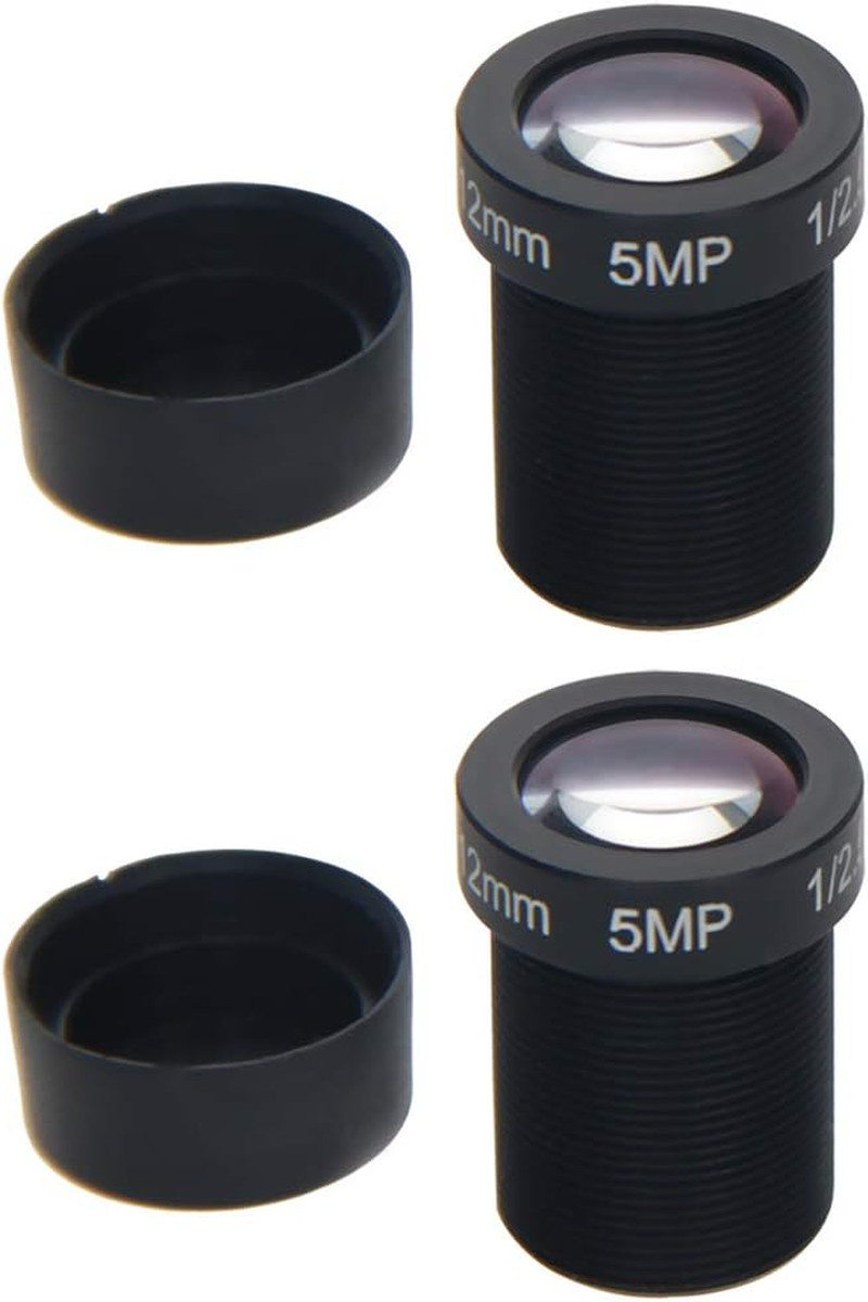 2Pcs 12Mm CCTV Camera Lens 5MP F2.0 Pixels Security Wifi Camera Lens 1/2.5Inch W