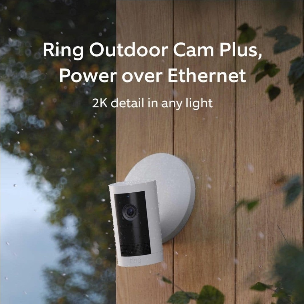 Ring Outdoor Cam Plus Power over Ethernet (PoE) – Wide-Angle 2K Video