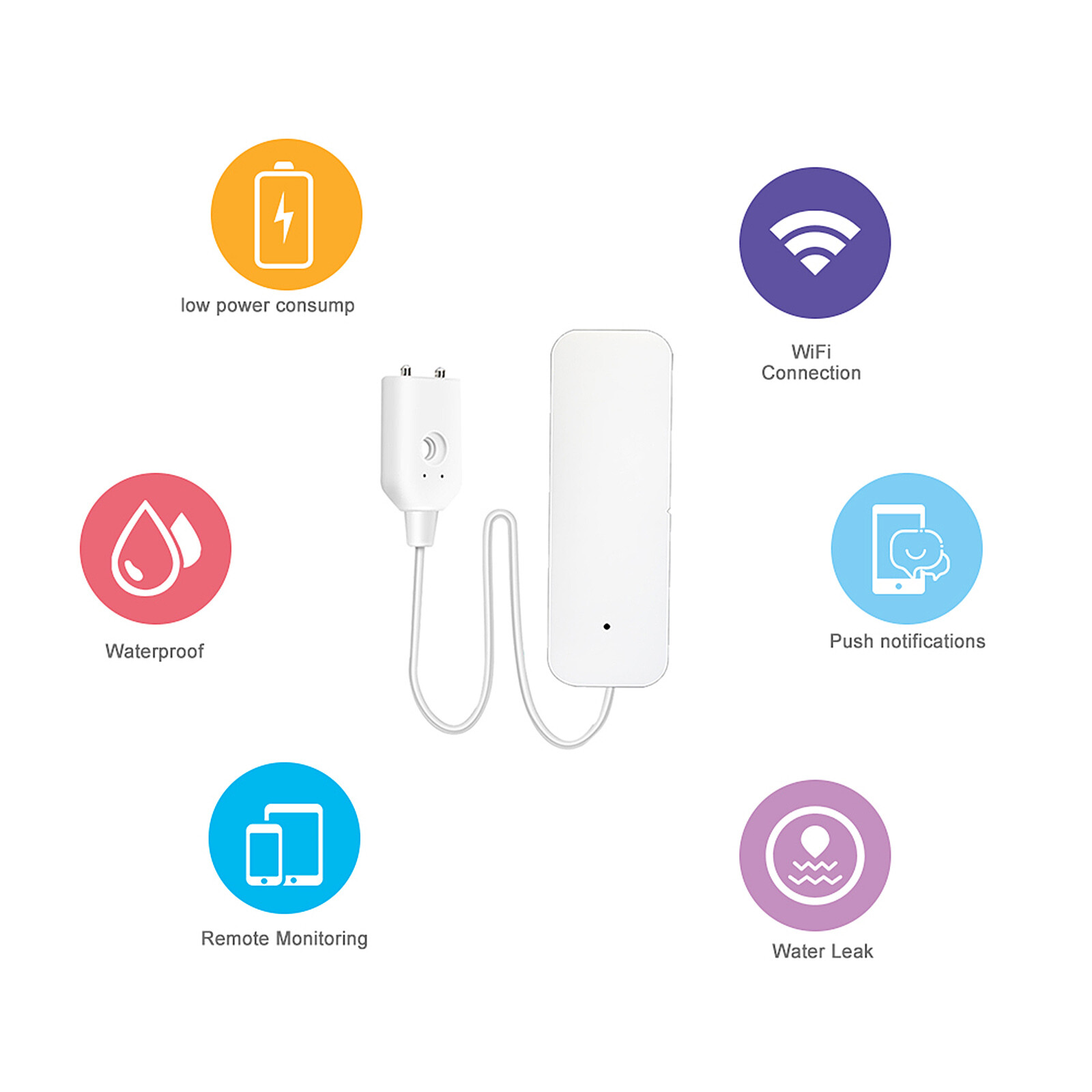 Smartlife App Water Water Leak Detector Overflow Alarm Control Y2C0