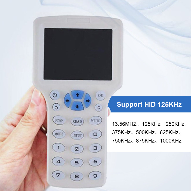 10 Frequency RFID NFC Card Copier Reader for IC ID Cards + 10PCS UID Cards
