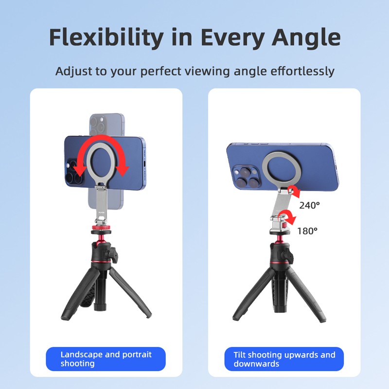 1/4 Adapter Magsafe Folding Cold Shoe Mount Camera Phone Photography Accessories