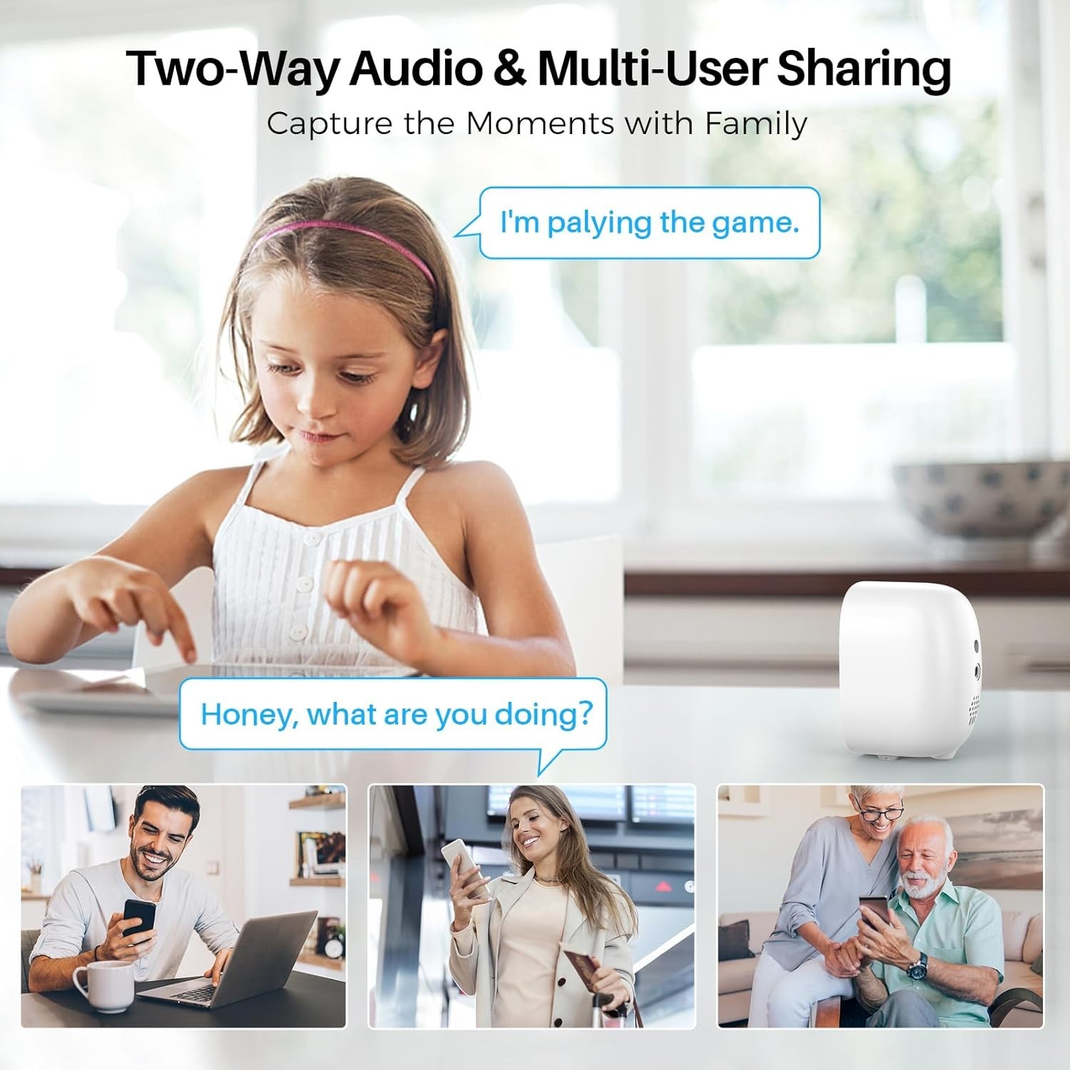 2K Security Cameras Wireless Indoor/Outdoor, Battery Powered WiFi