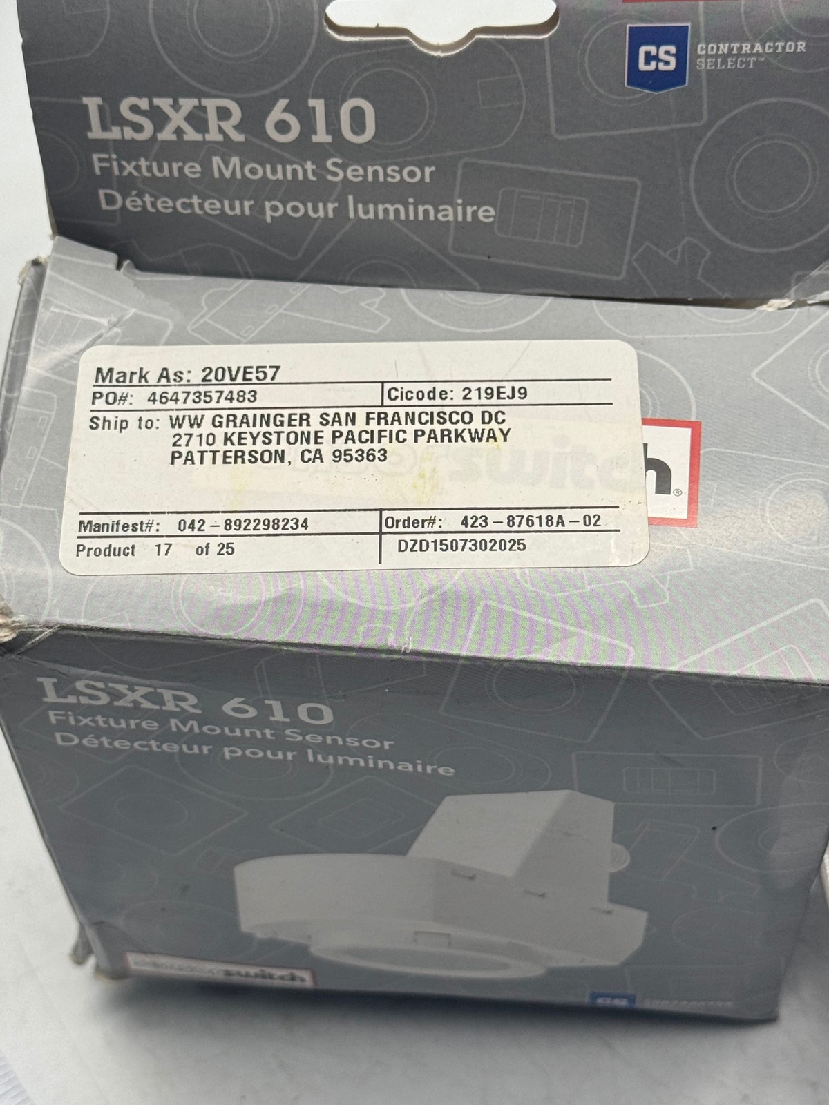 SensorSwitch LSXR 610 Fixture Mount Sensor Occupancy AcuityBrands White PIR