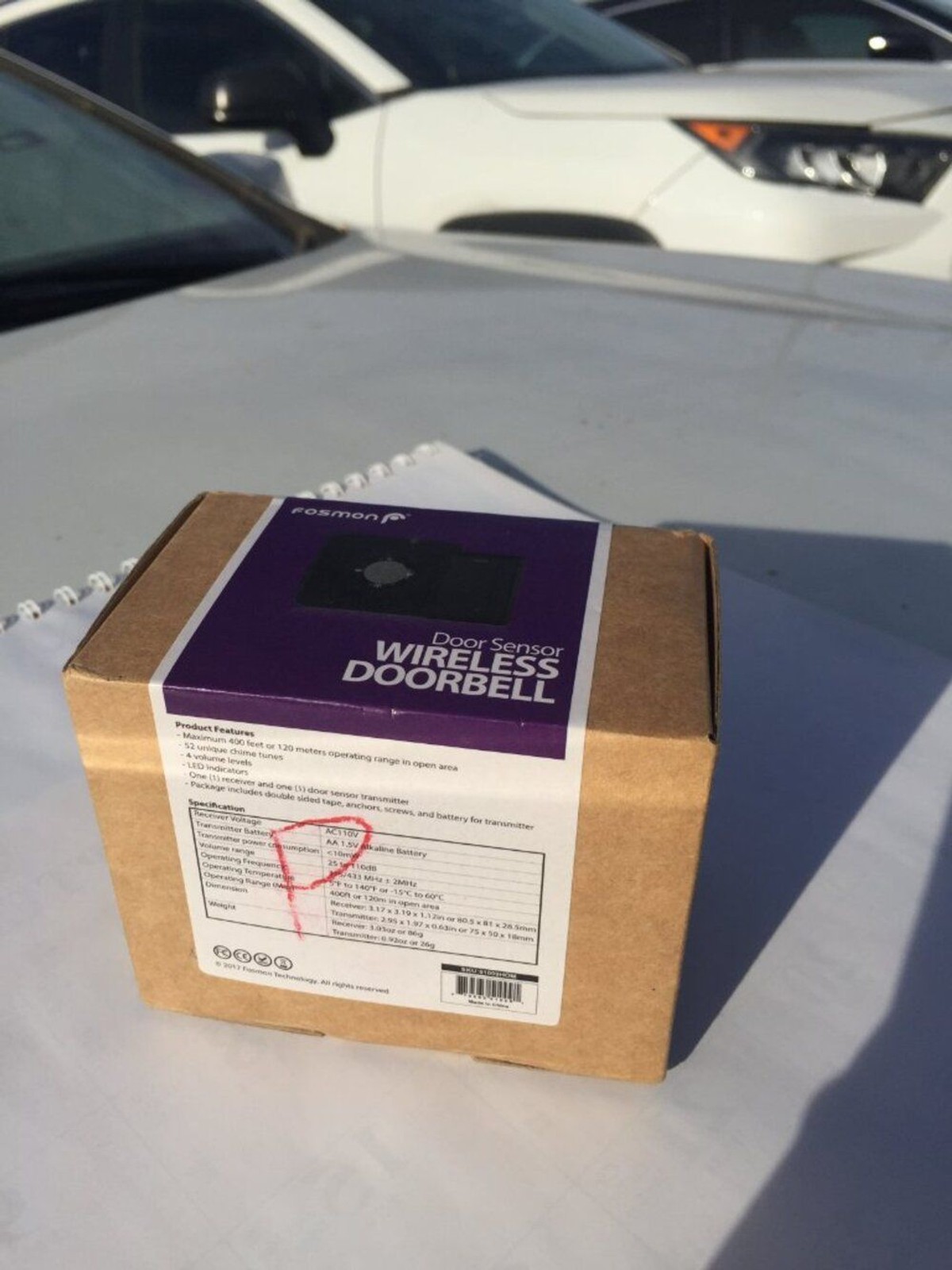 Fosmon WaveLink Wireless Door Chime – 400ft Range – 52 Tunes – NIB (51004HOM)