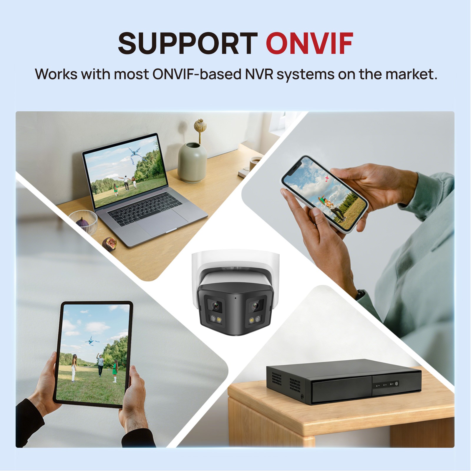 Vikylin 4K 8MP Dual Lens IR+Full Color IP POE Camera 2-Way Audio NDAA Compliant
