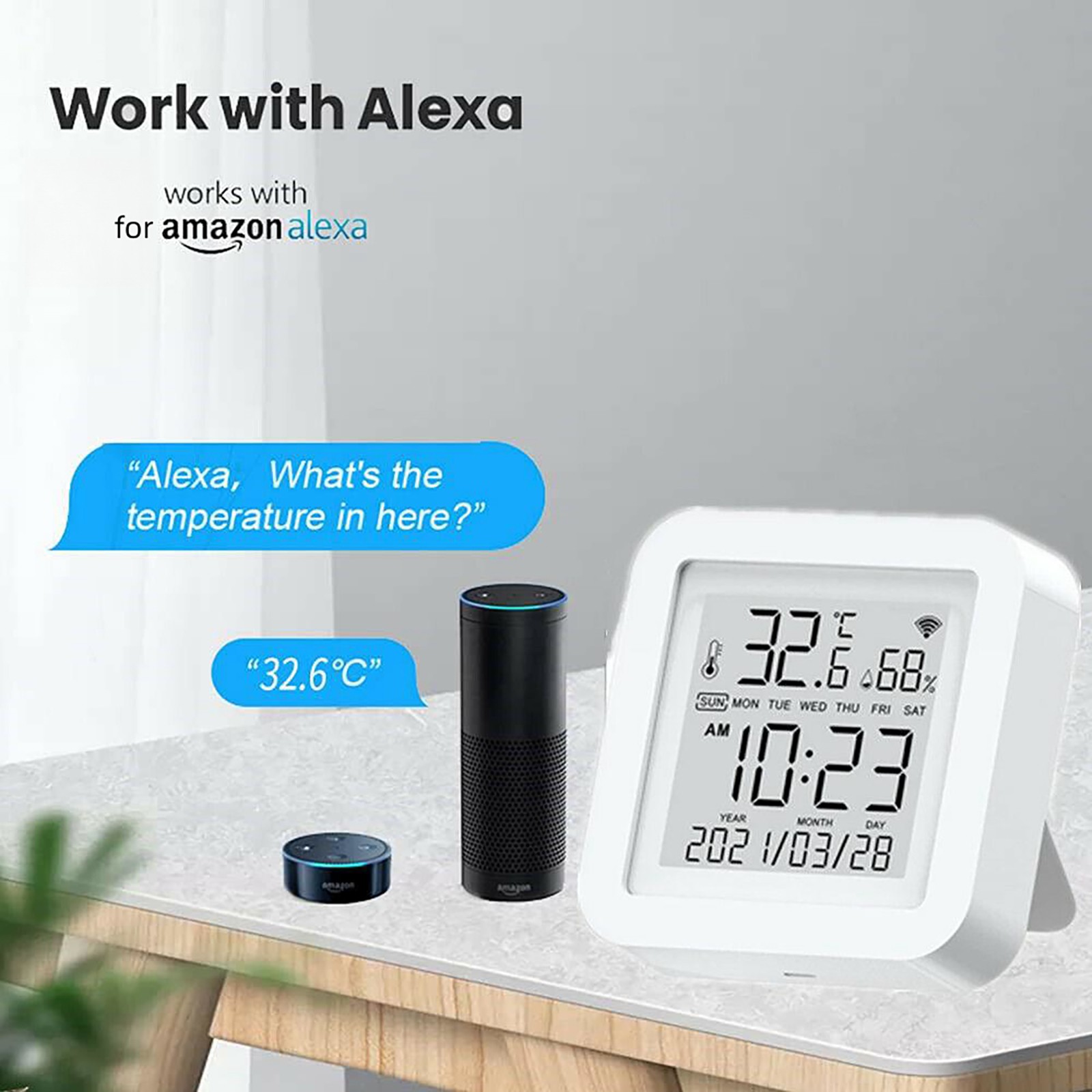 Thermometer Hygrometer Wi-Fi Temperature Humidity Sensor Monitor ℃/℉ switch