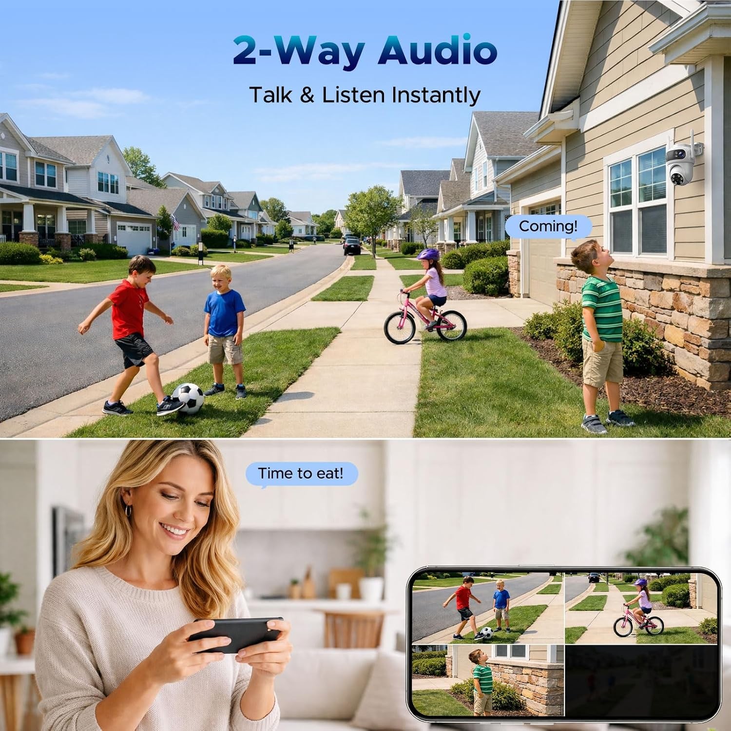 Security Camera System Wireless Outdoor Triple-Lens 3K 360°PTZ WiFi IP 10CH NVR