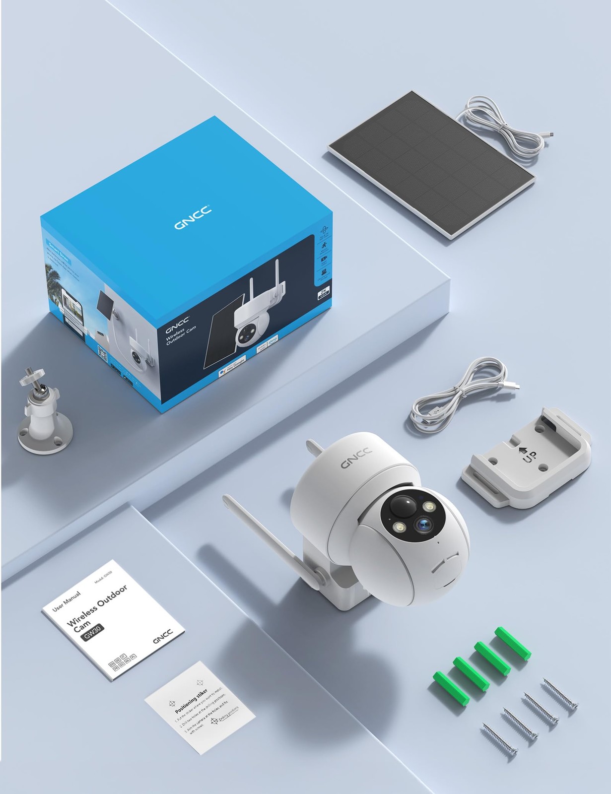 Solar Security Cameras Wireless Outdoor 2.4G WiFi, SD/Cloud Storage