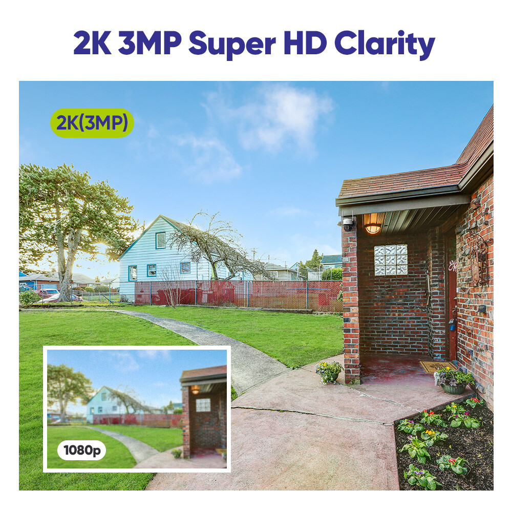 SANNCE 3MP Wireless Security Camera PT Two Way Audio Color Night Auto Tracking