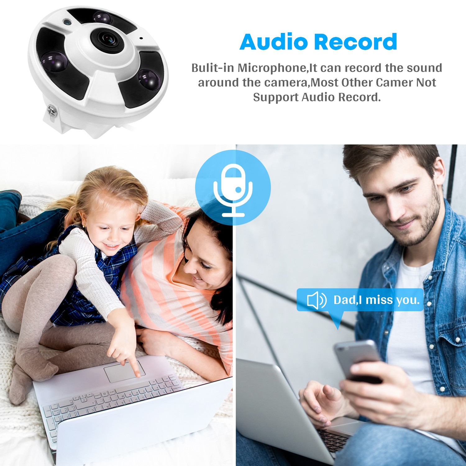 Eyessys 8MP/4MP 360° Panoramic Fisheye 1.8mm Lens Security POE Camera for NVR