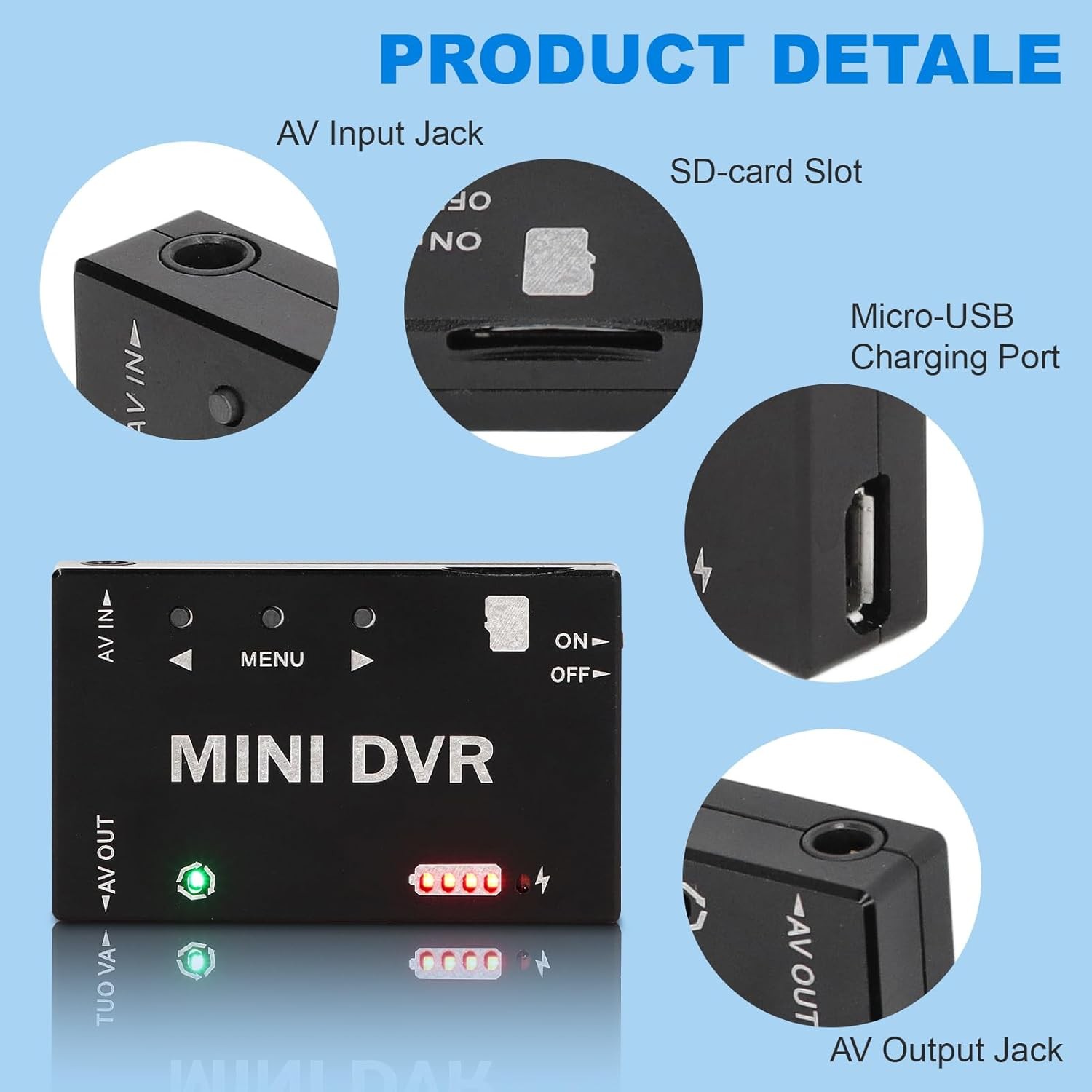 Mini DVR 5.8G-FPV Video Recorder Module CVBS Signal Input Support 32GB TF Card