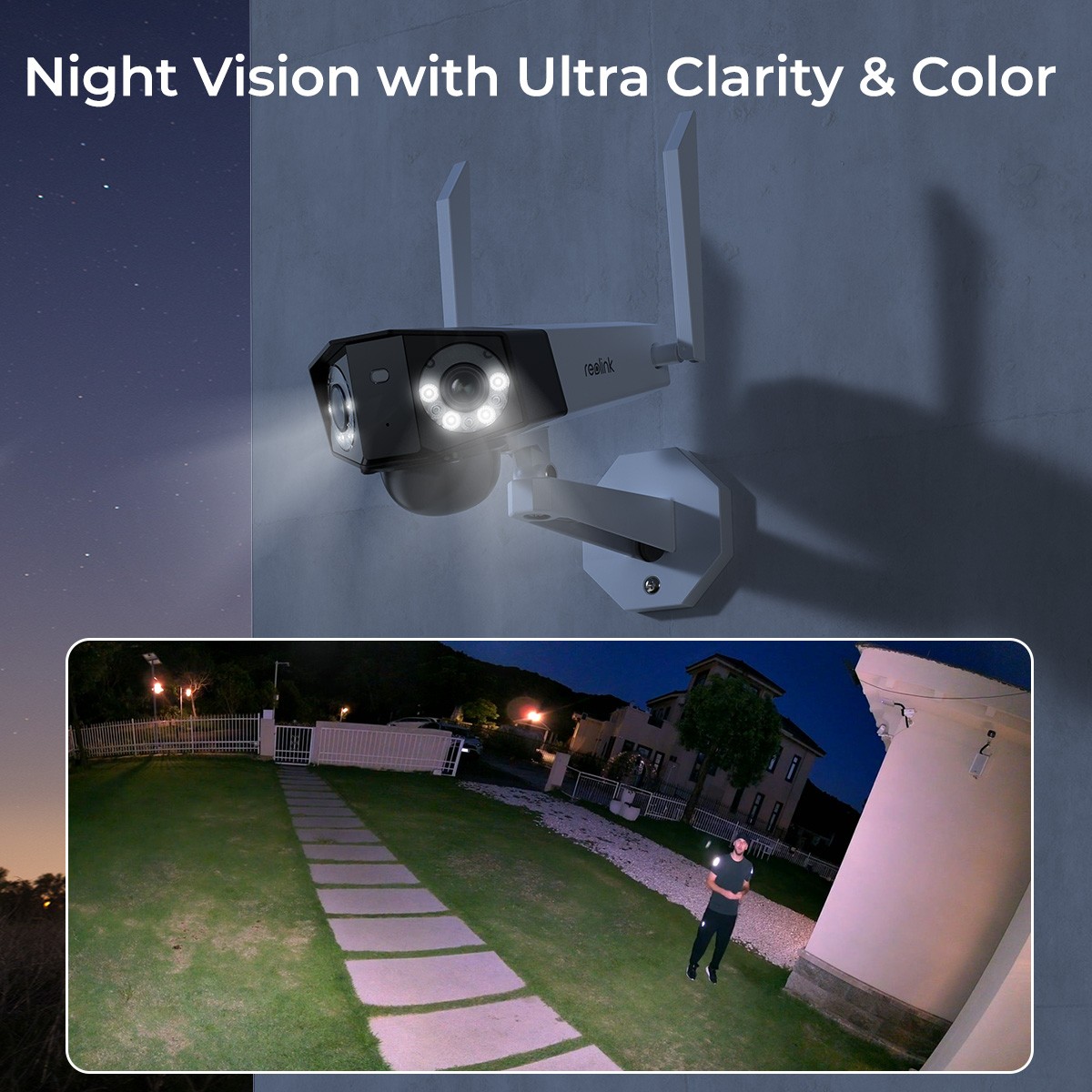 Reolink Duo 2 LTE 4G Cellular Solar Security Camera Wireless 180° View AI Detect