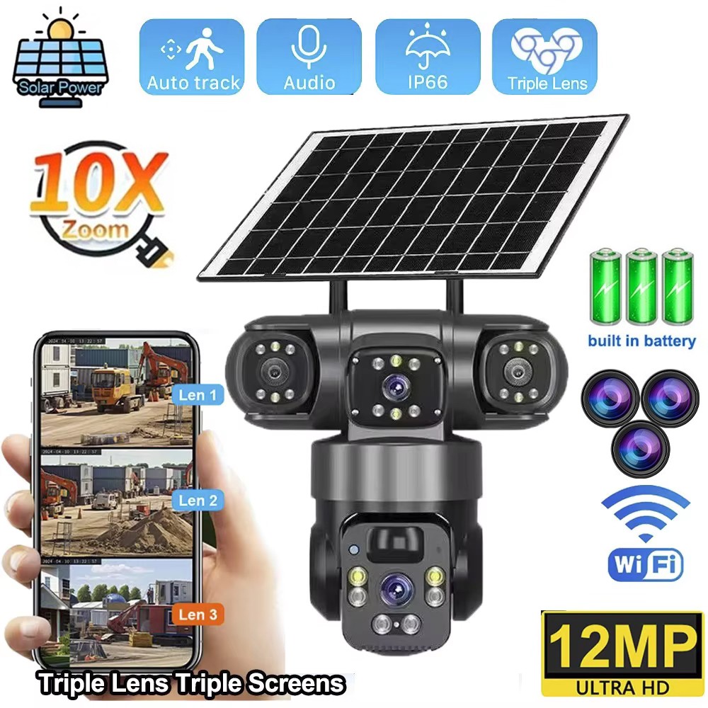 Solar Battery Powered Wireless WiFi Home Security Camera System Outdoor Pan/Tilt