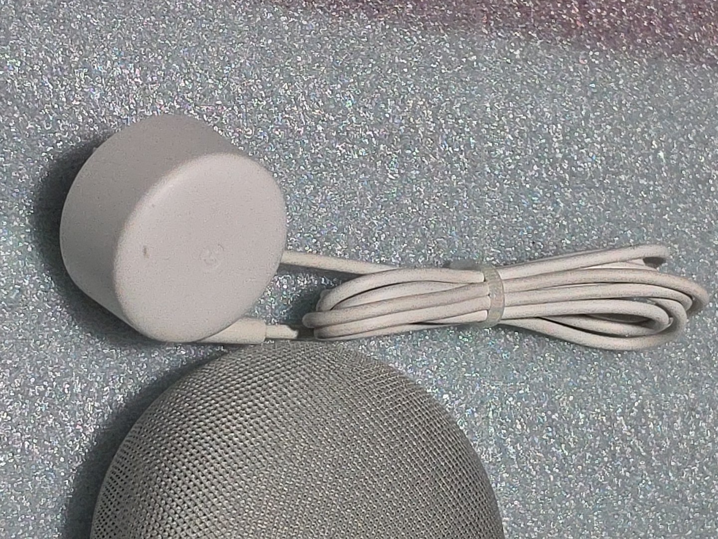 Google Home Mini 1st Gen Model H0A Gray & Orange, w/ Power Cord