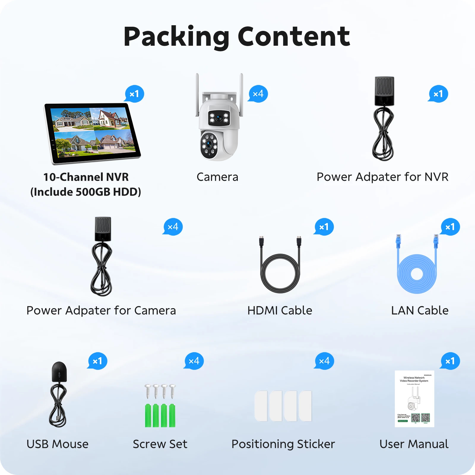 CAMCAMP 2K Wireless Security Camera System Monitor Outdoor CCTV IP Camera +32GB