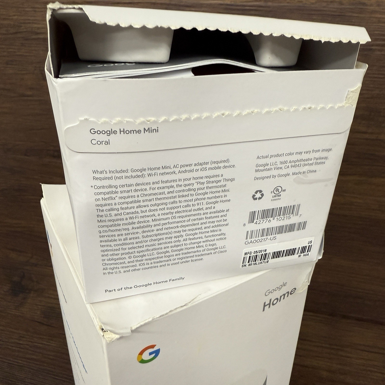 Google Home Smart Assistant Speaker White Slate with Power Cable & Orange Mini