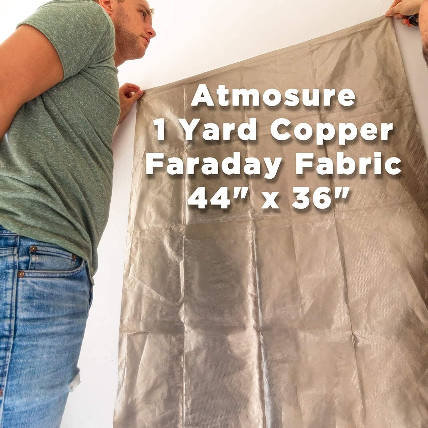 Premium Faraday Fabric & Tape – EMP & EMF Shield – 44″L x 36″W + 51″L x 1