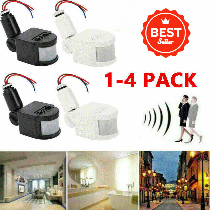 1-4 PIR Motion Sensor Detector Infrared Home 180° Light Control Switch 110V IP44