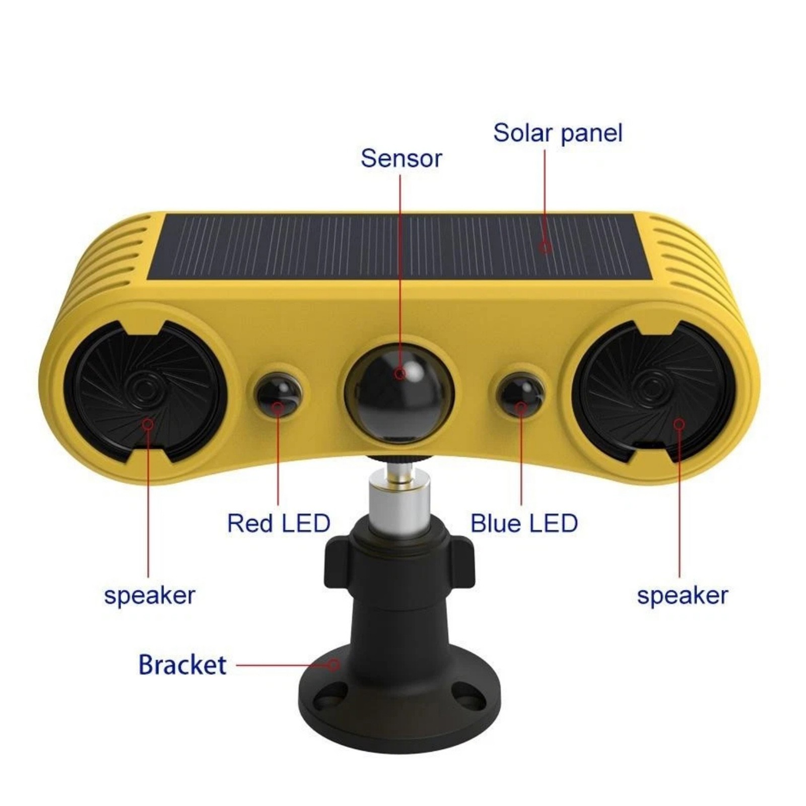 129dB Outdoor Solar Alarm With Motion Sensor 4 Modes Dog Barking Gunshot Sounds