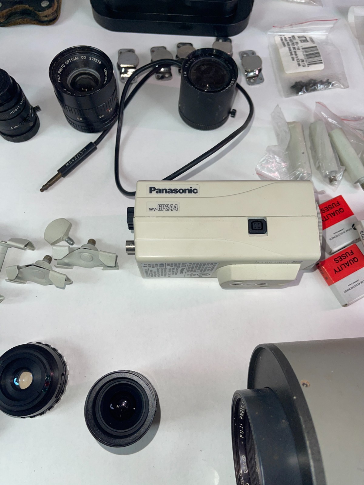 Large Lot CCTV Camera Lenses Panasonic Fujinon Parts UNTESTED AS-IS