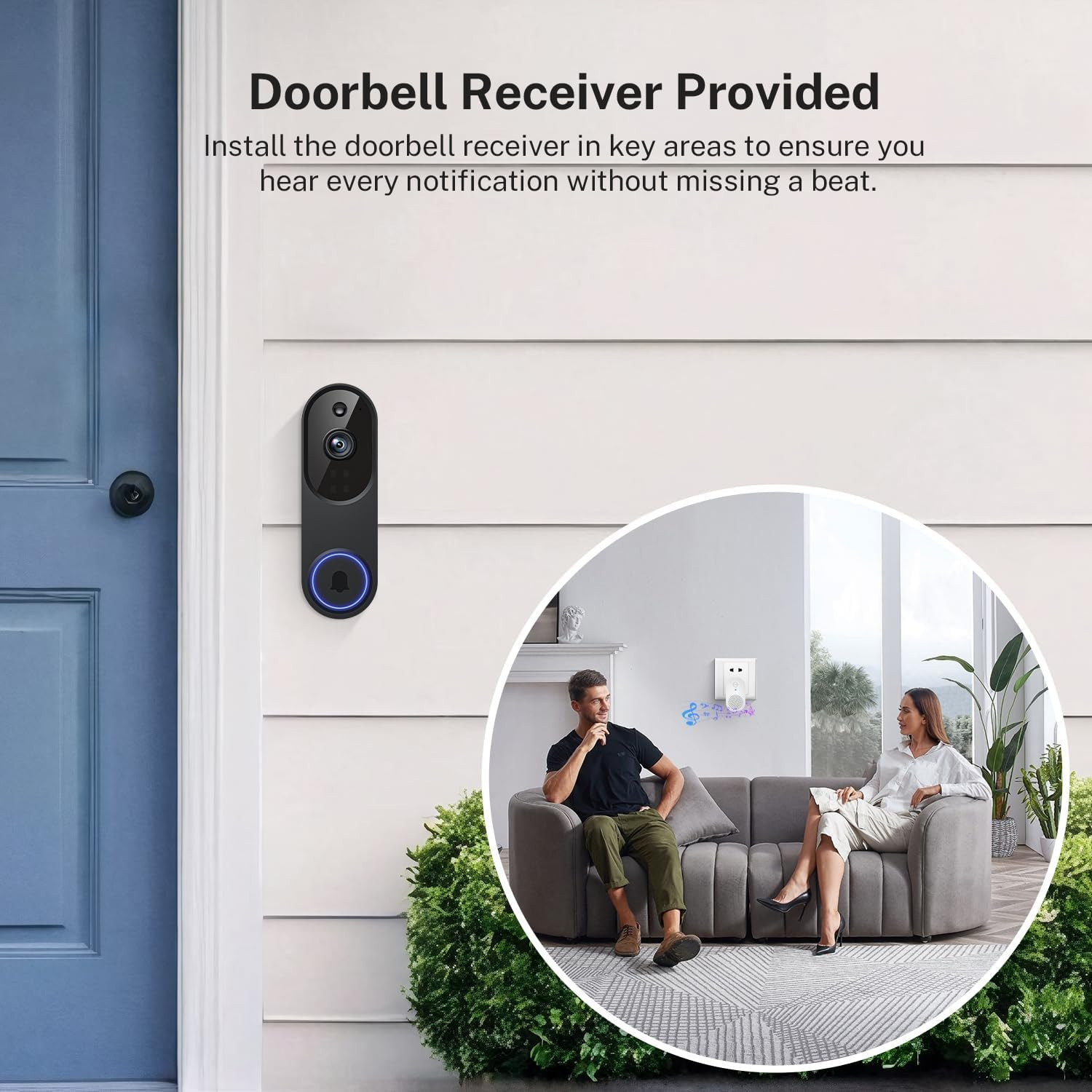 1080P Wireless Wi-Fi Video Doorbell Camera with Two Way Audio, Night Vision, Clo