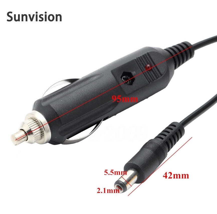 60″ 12V-24V DC 5.5×2.1mm Car Cigarette Lighter Socket Power Supply Adapter Cable