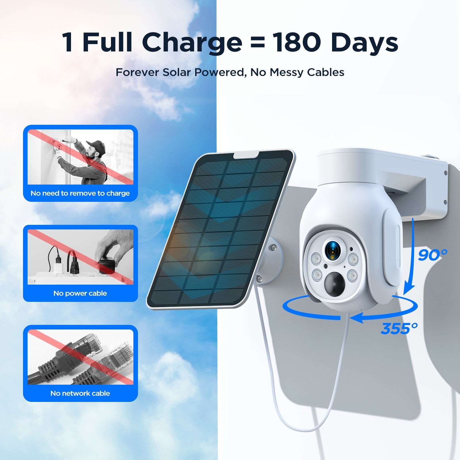 4MP Solar Battery Powered Security Camera System with 10CH WiFi NVR 2-Way Talk