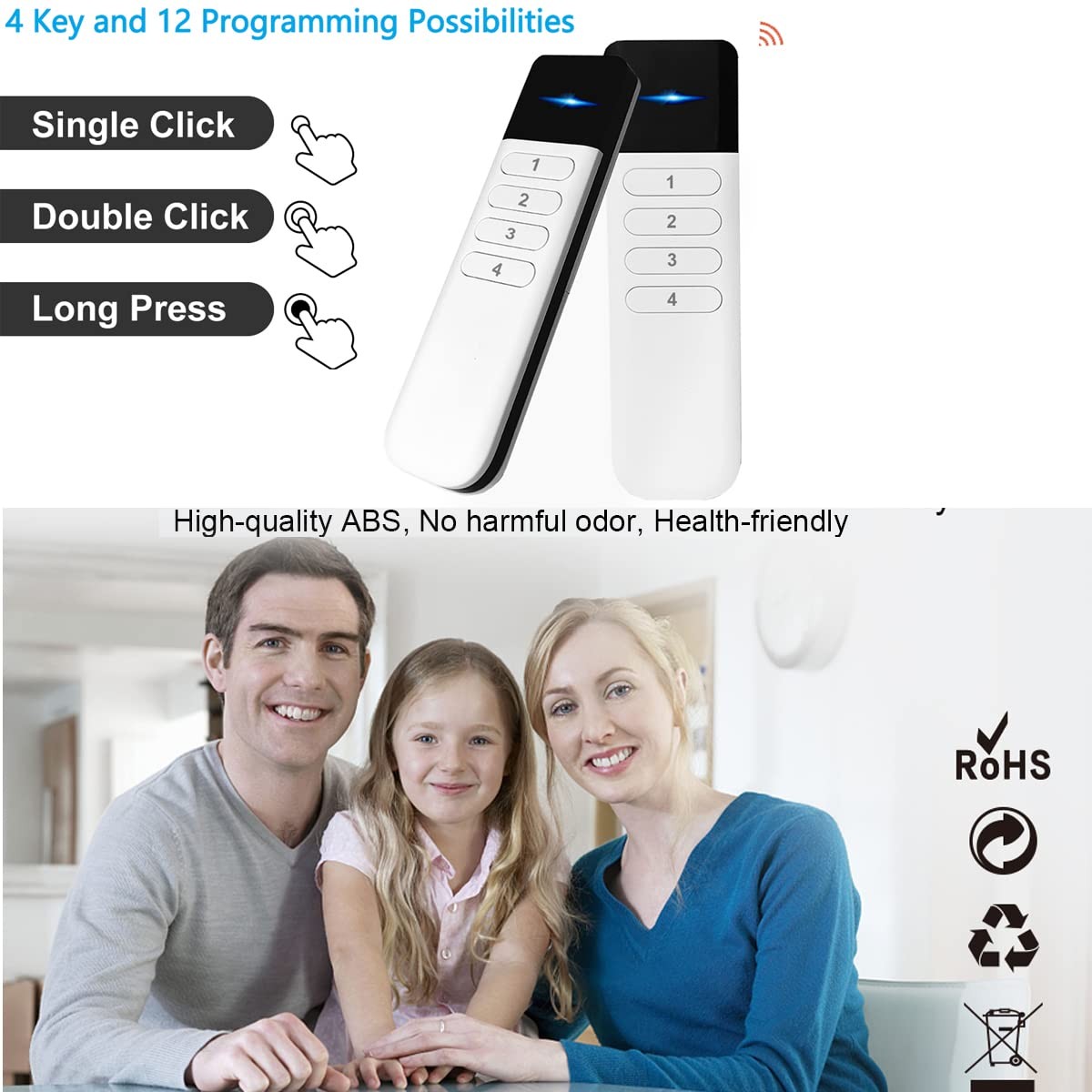 Wireless Zigbee Smart Button 12 Scene Controller 4Way Remote Switch Tuya Hub
