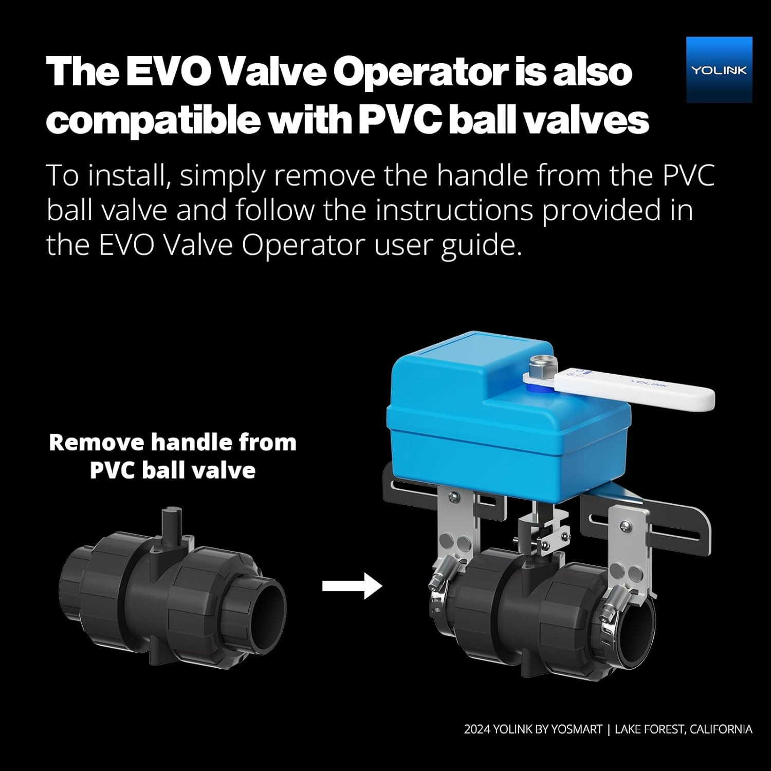 Yolink Smart Water Valve Controller, with Valve Operator, Easy No-Plumber DIY In