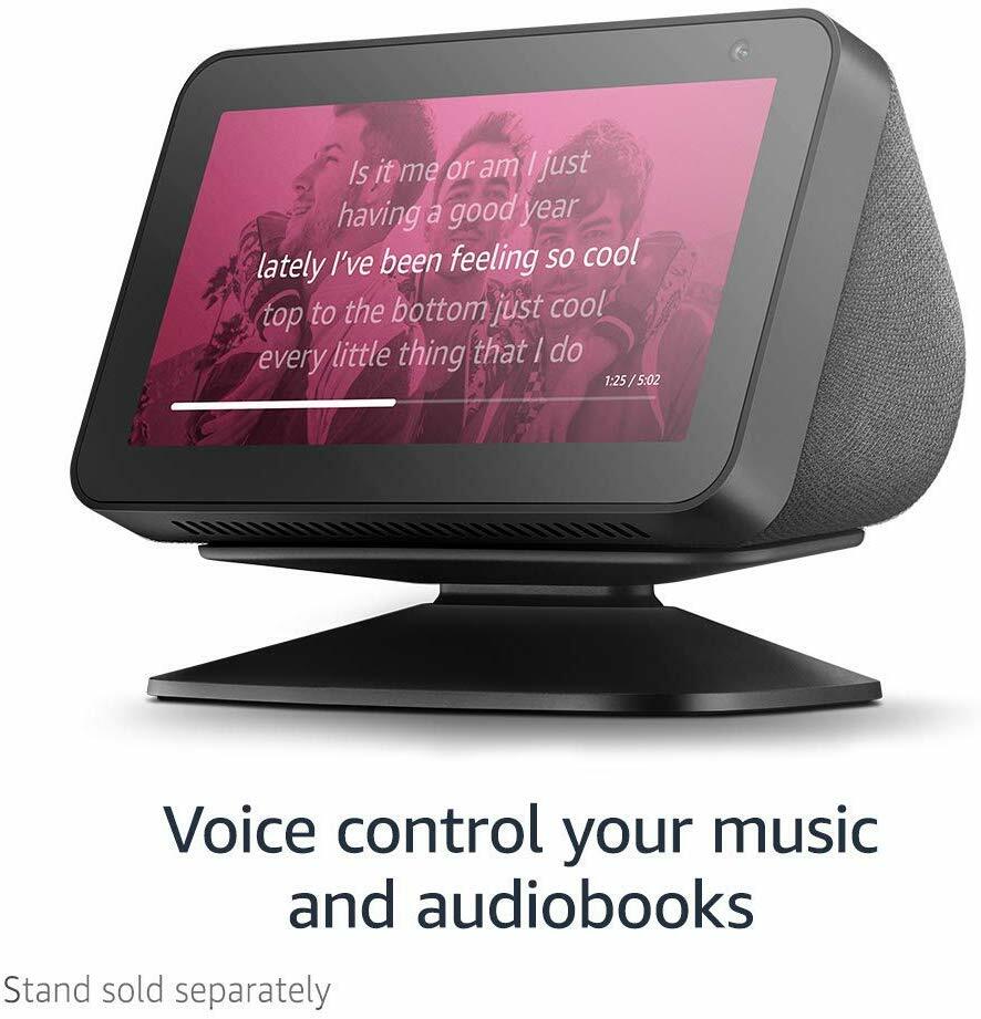 Echo show device compact 5.5in screen, desktop smart speaker electronic camera