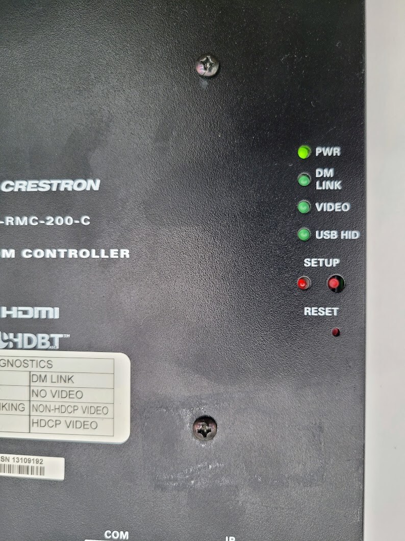 2x Crestron DM-RMC-200-C DigitalMedia 8G+ Receiver & Room Controller w/adapter