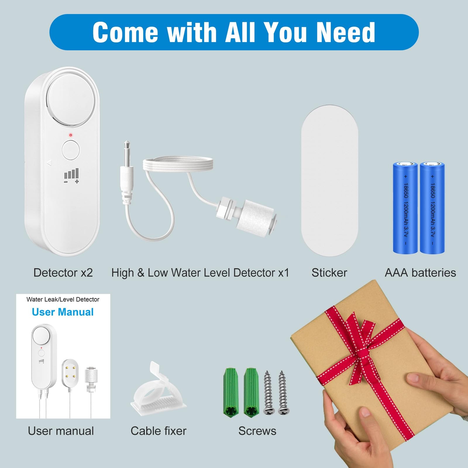 High / Low Water Level Sensor 100 dB Sump Pump Alarm, Water Level Detector wi…
