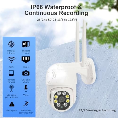 1080P Security Camera Outdoor Wired/Wireless Starlight Color Night Vision