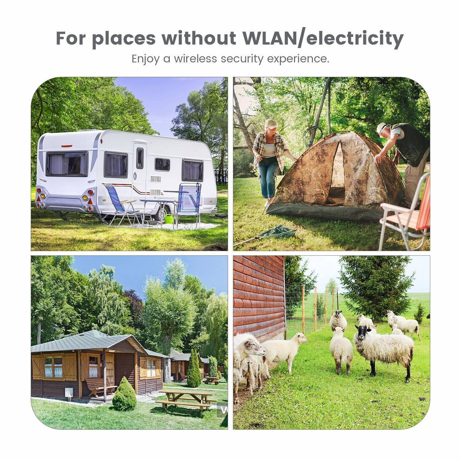 Outdoor 4G LTE Solar Security Camera Wireless Battery CCTV System NO WiFi Needed