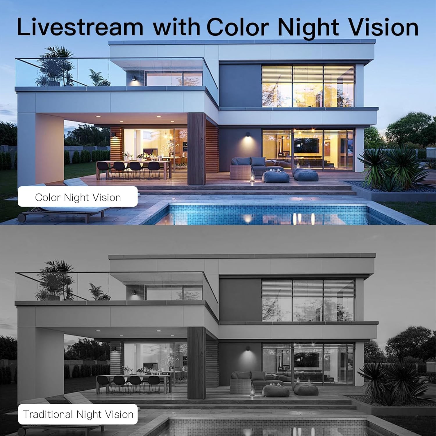 Vimtag Security Camera Outdoor 2.5K, 2.4G/5G Smart Wi-Fi 2.5K/4MP White