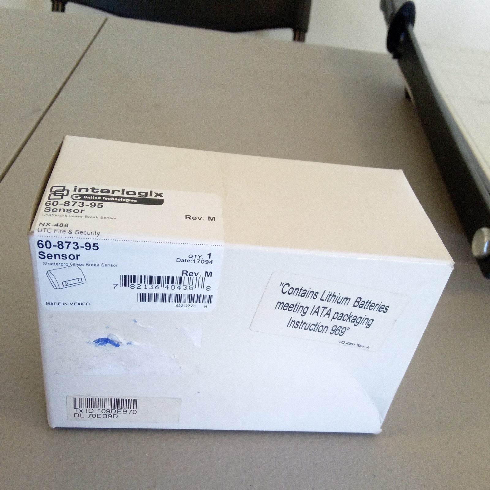 Interlogix 60-873-95 Wireless Glass Break Detector Sensor Indoor White Rev M